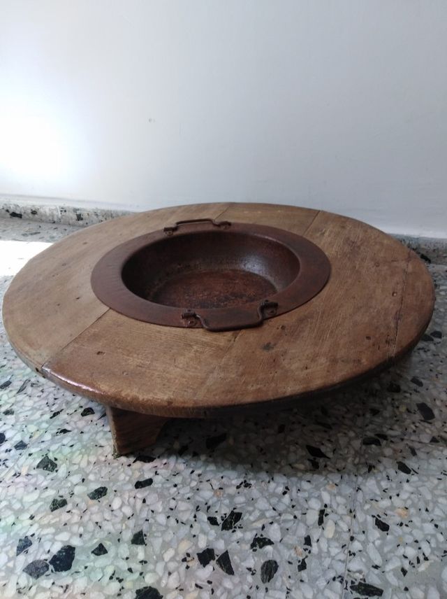 Brasero antiguo, cuenco latón