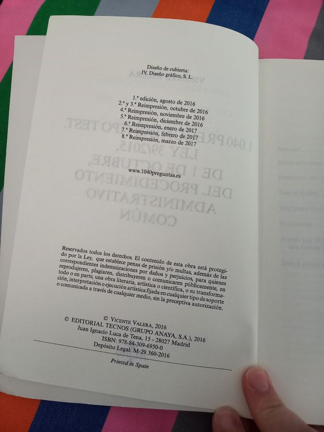 1040 preguntas tipo test. LEY 39/2015. V. Valera
