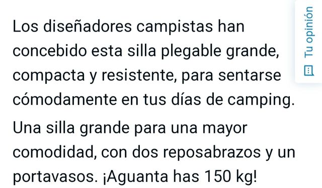 silla quechua XL. con reposabrazos