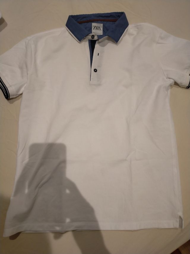 Polo New Zara bianca taglia S con bordi