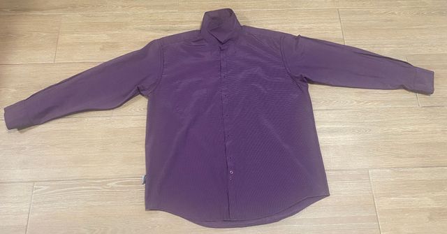 Camisa manga larga lila de cuadros H&F talla 45