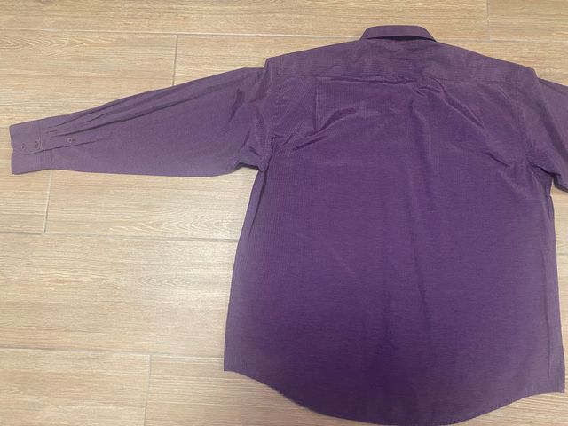 Camisa manga larga lila de cuadros H&F talla 45