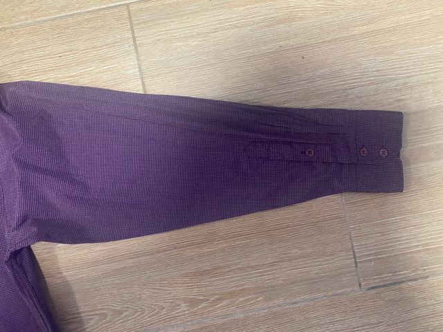 Camisa manga larga lila de cuadros H&F talla 45