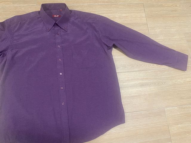 Camisa manga larga lila de cuadros H&F talla 45