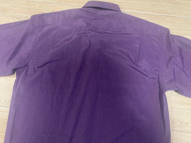 Camisa manga larga lila de cuadros H&F talla 45