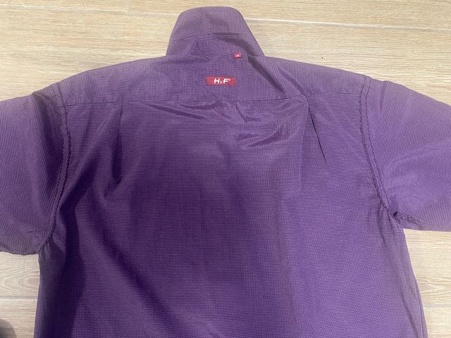 Camisa manga larga lila de cuadros H&F talla 45