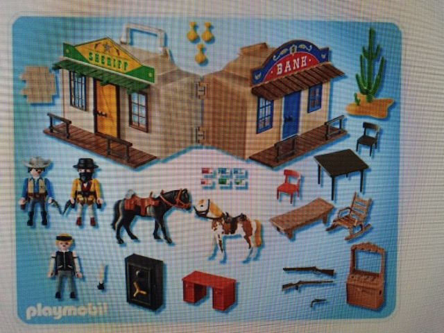 Playmobil Ciudad Oeste Bank Sherif y caballos