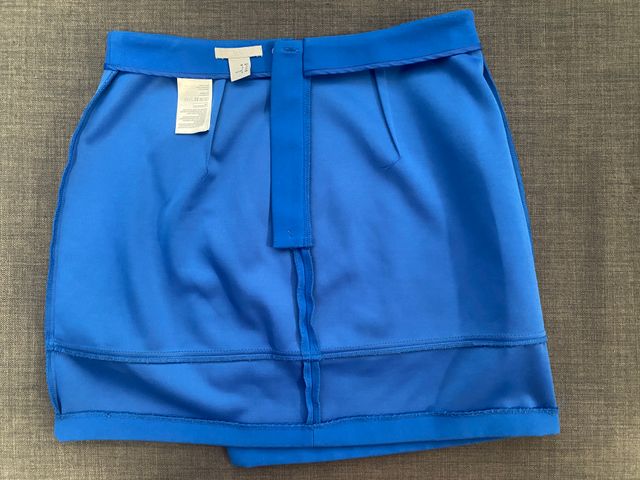 Minifalda ajustada de tela azul H & M talla 38