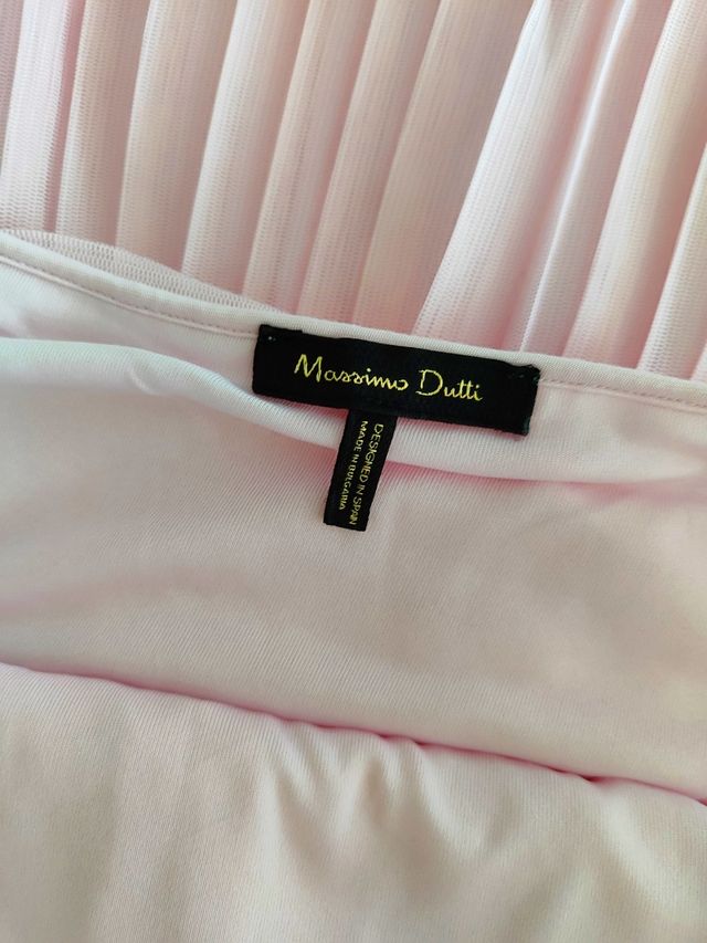 vestido plisado massimo dutti