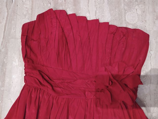 Vestido gala corto fresa nuevo