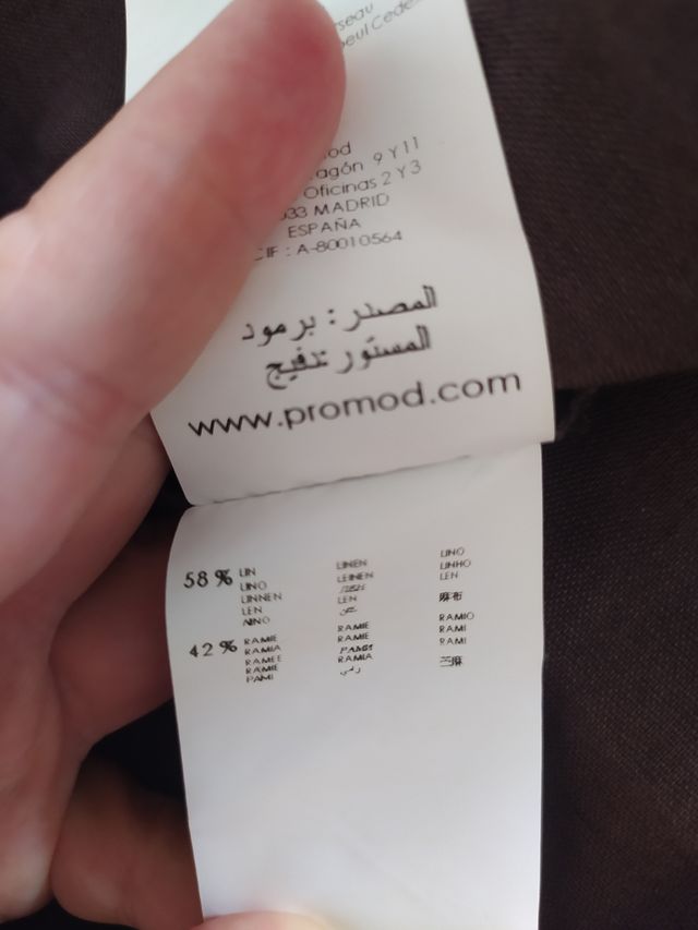 Falda de lino marrón