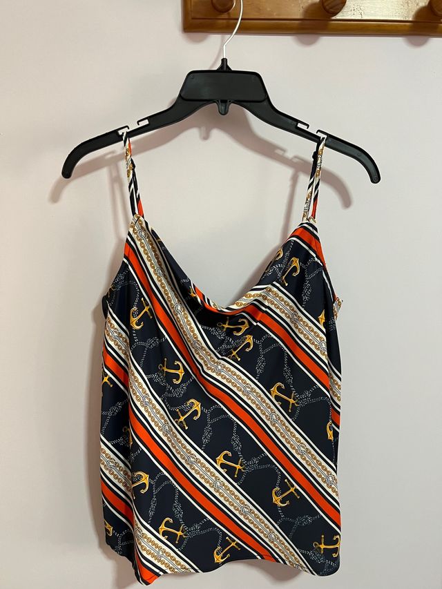 Blusa fluida tirantes estampada Lefties