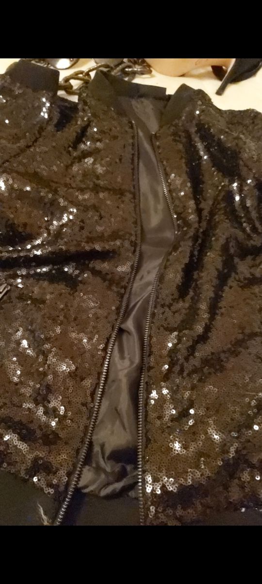 bomber paillette con zip