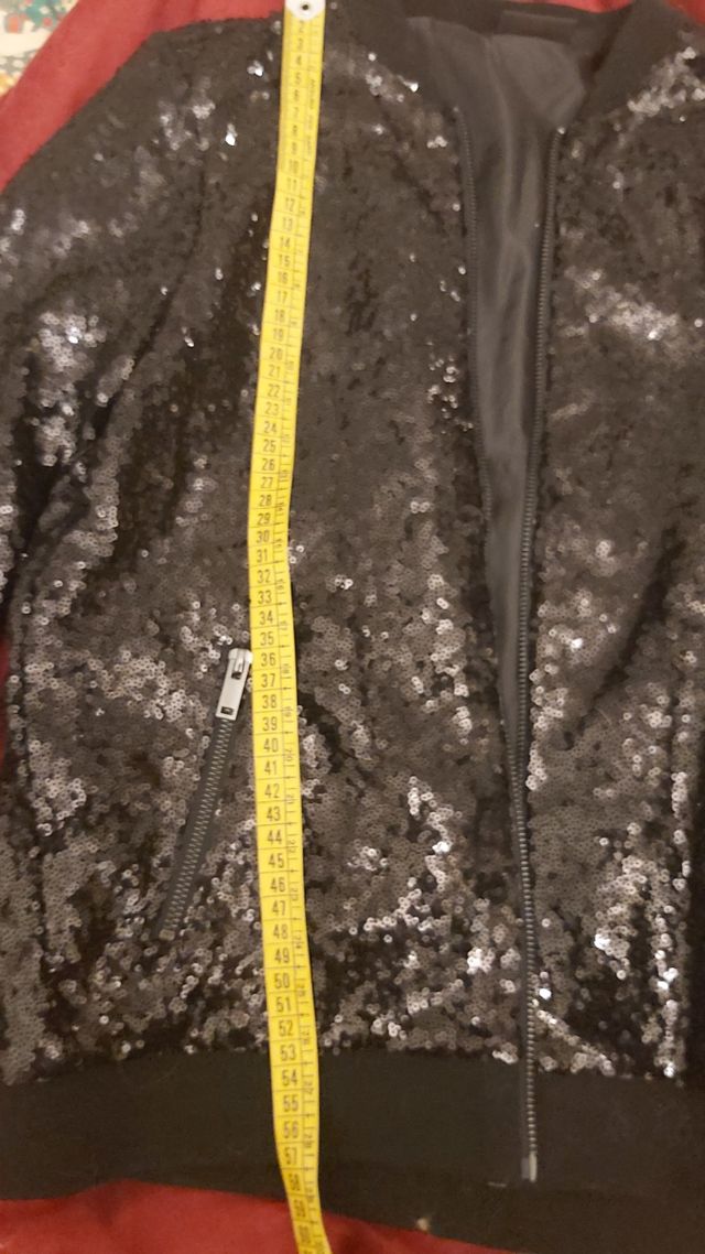 bomber paillette con zip