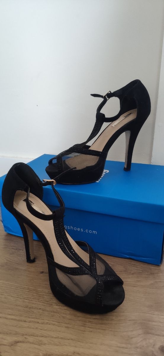 Scarpe con tacco nero Salvatore Glitter