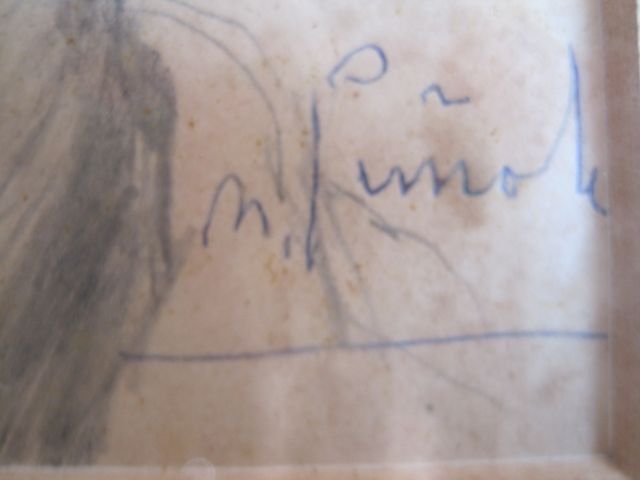 Autorretrato Nicanor Piñole, dibujo original