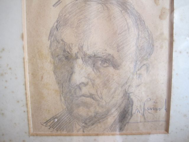 Autorretrato Nicanor Piñole, dibujo original
