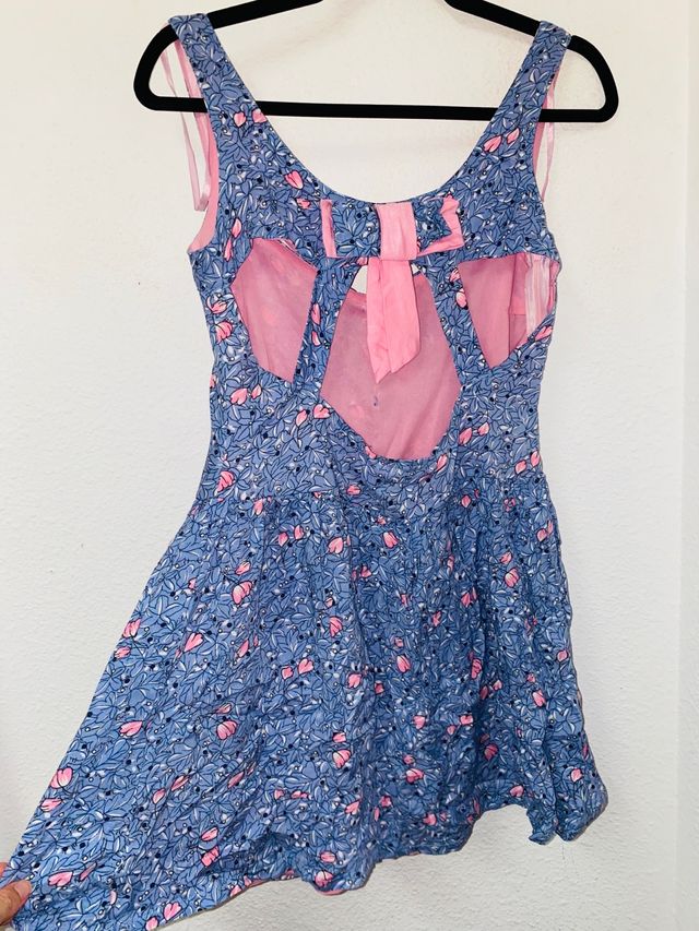 VESTIDO ROSA Y AZUL