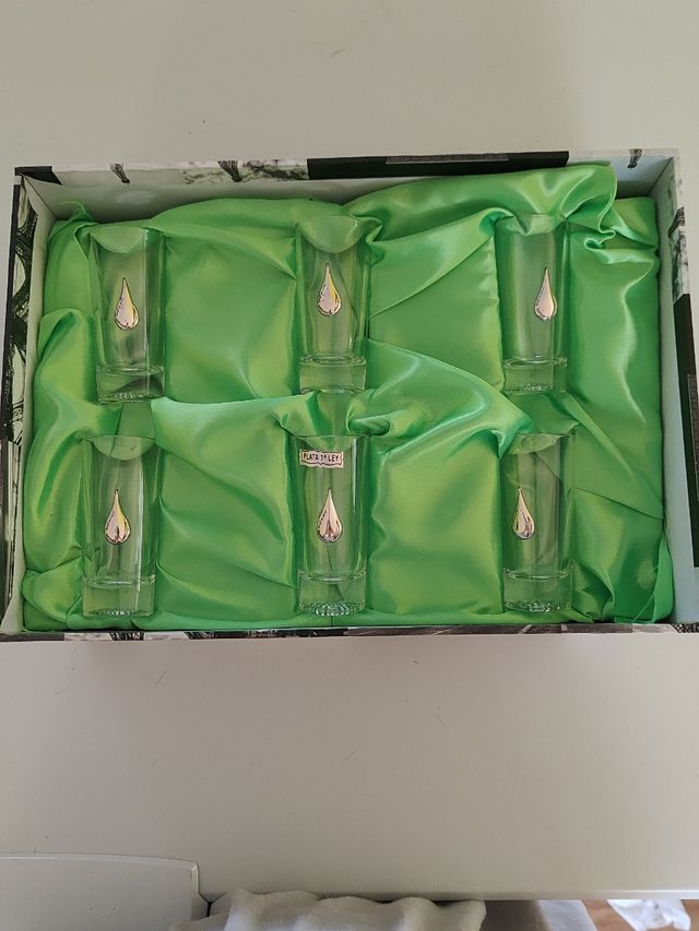 juego de 6 chupitos con plata 1 ley