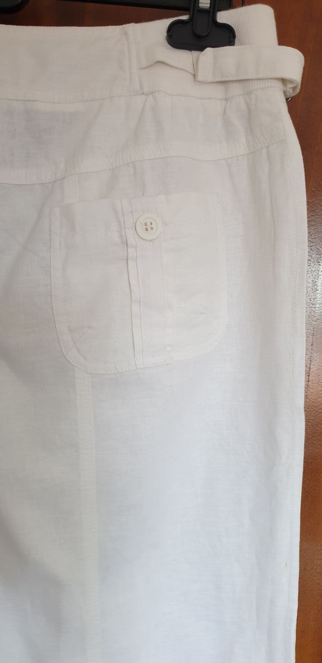 Pantalón blanco "Promod" pernera ancha