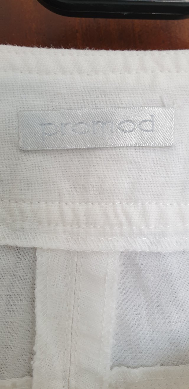 Pantalón blanco "Promod" pernera ancha