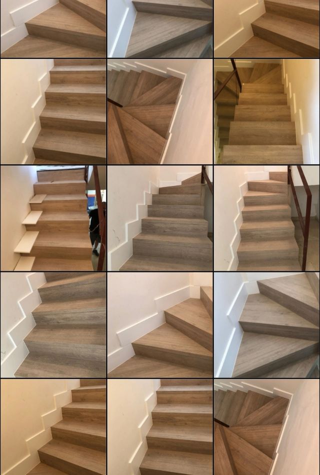 MoNTAJE ESCALERA DE MADERA Y TARIMA