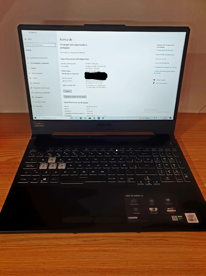 Asus TUF Gaming F15 I7 10870H 16GB 512GB afbeelding 3