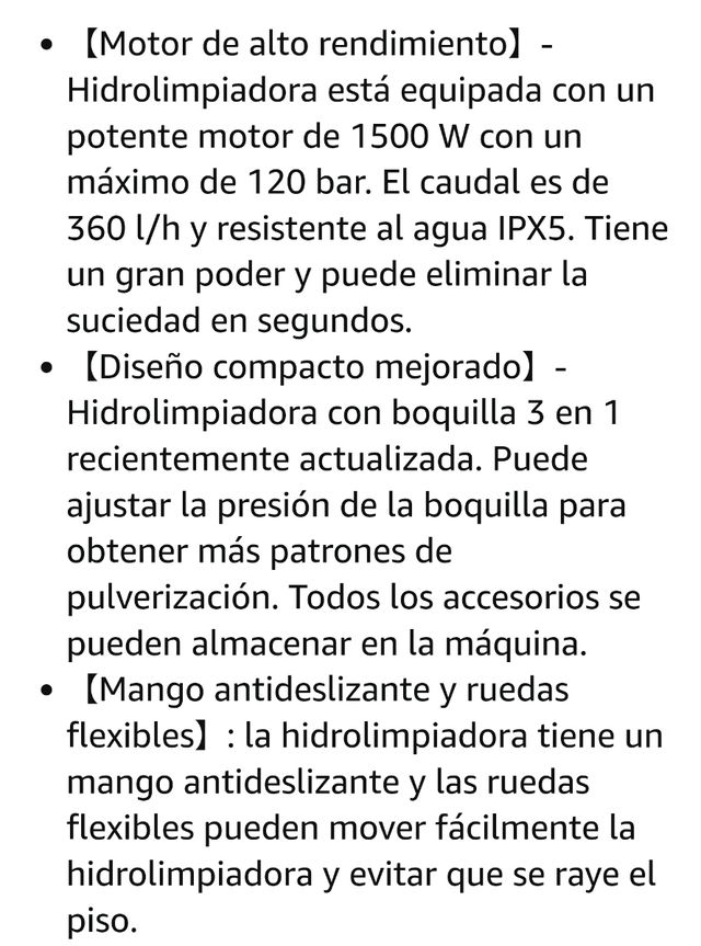 Hidrolimpiadora 1500w Casa Coche Fuengirola 