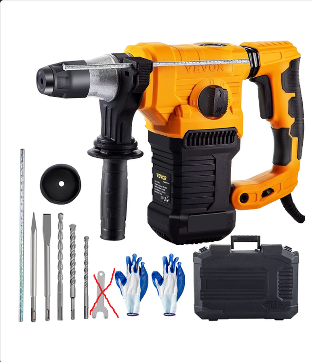 VEVOR Martillo Perforador 1500W Taladro Percutor De Segunda Mano Por 