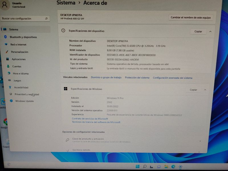Hp prodesk i5 6500 8gb windows 11 pro afbeelding 2