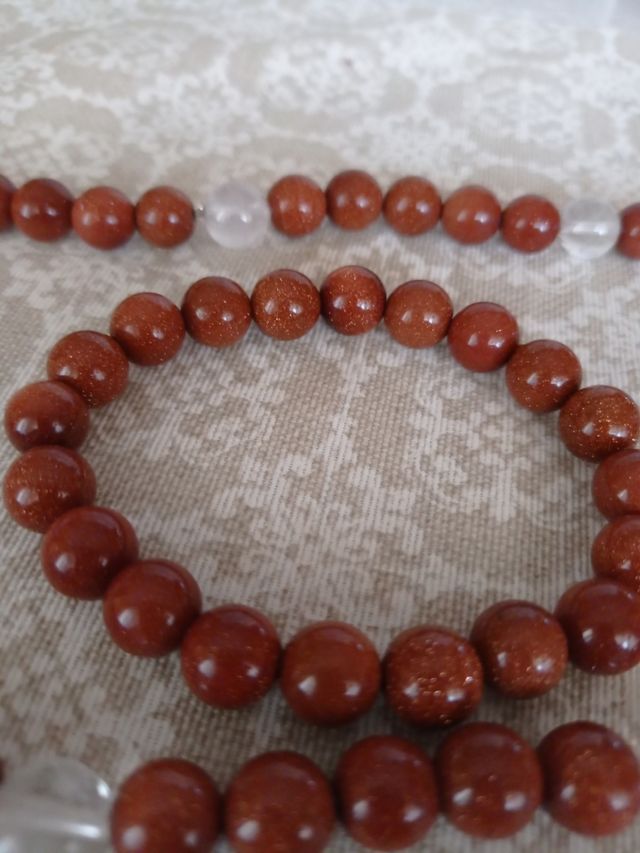 Collar, pulsera y pendientes piedra so