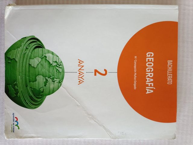 Libro geografía de España segundo de bachillerato de segunda mano por