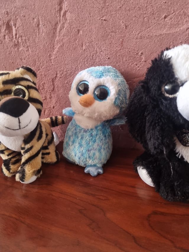 peluches ojos purpurina, varios tamaños