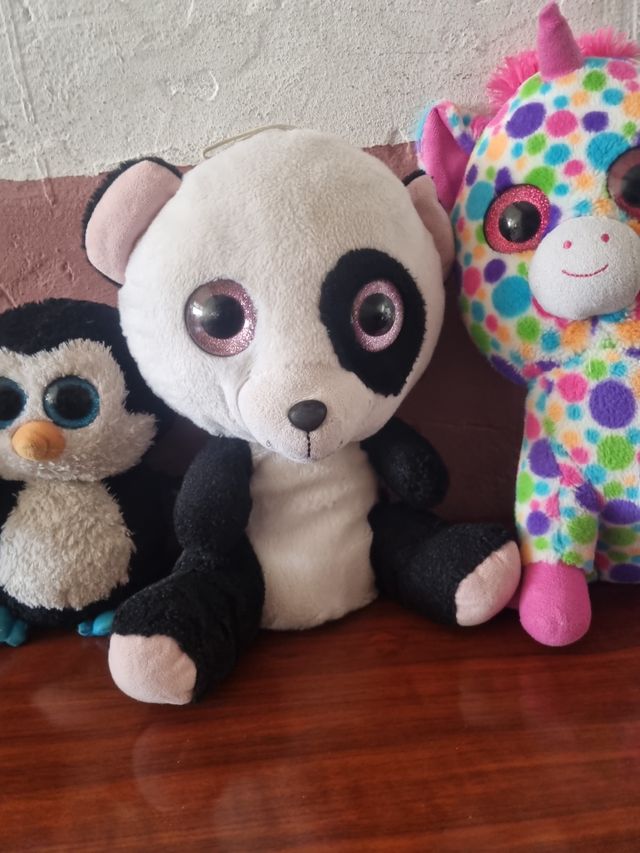 peluches ojos purpurina, varios tamaños