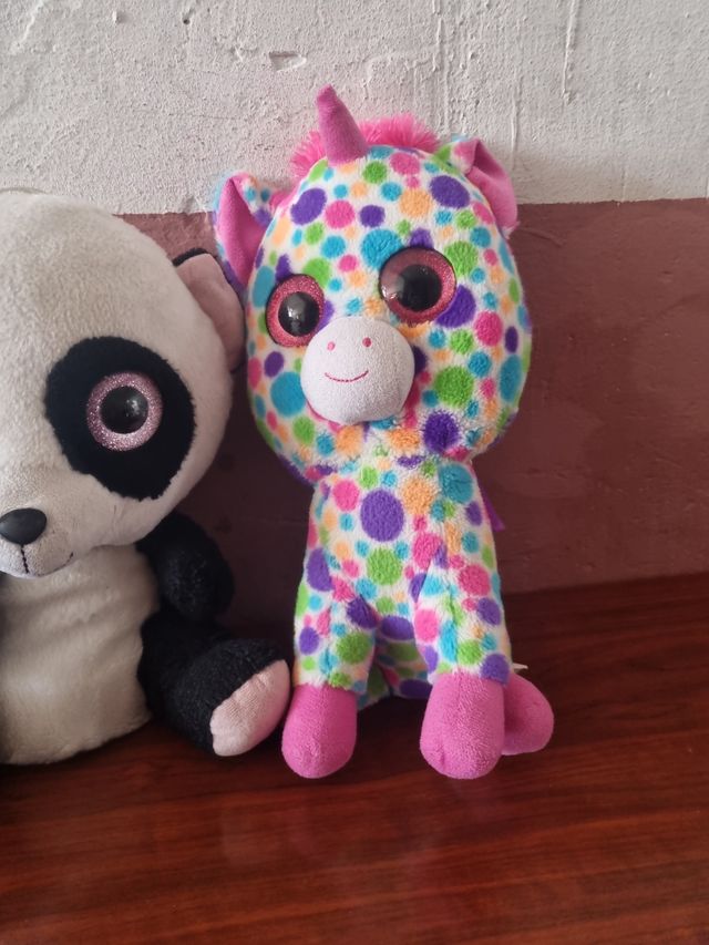 peluches ojos purpurina, varios tamaños