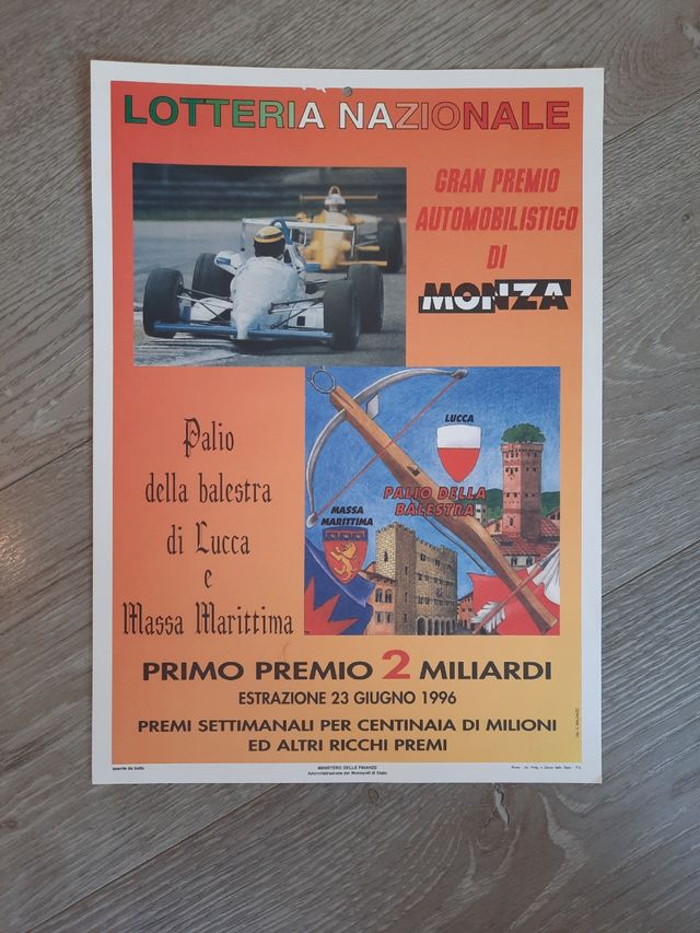 n.6 cartelloni lotterie nazionali del 1996