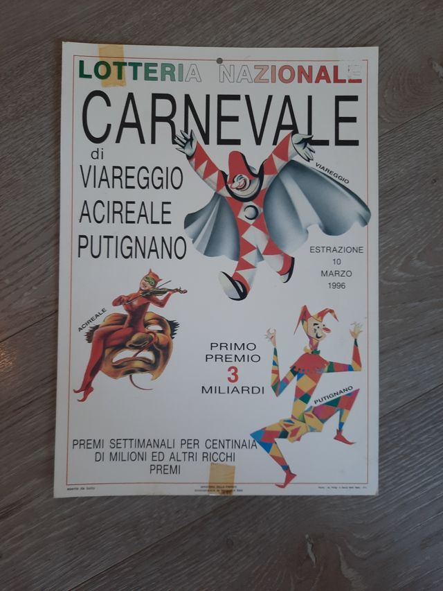 n.6 cartelloni lotterie nazionali del 1996