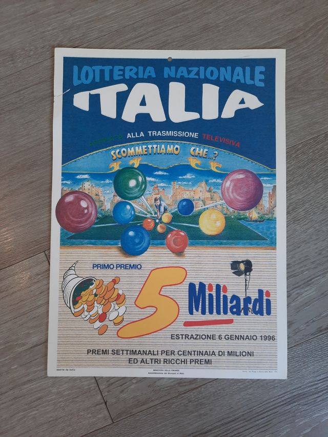 n.6 cartelloni lotterie nazionali del 1996