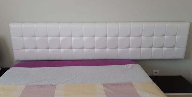 cabecero cama blanco polipiel