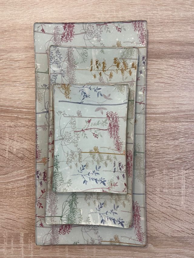 BANDEJAS PLATOS DE CRISTAL DECORADOS