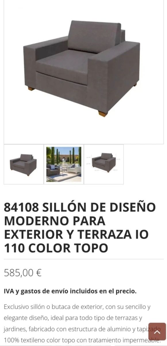 Sillón de jardin Lola Dereck GARDEN