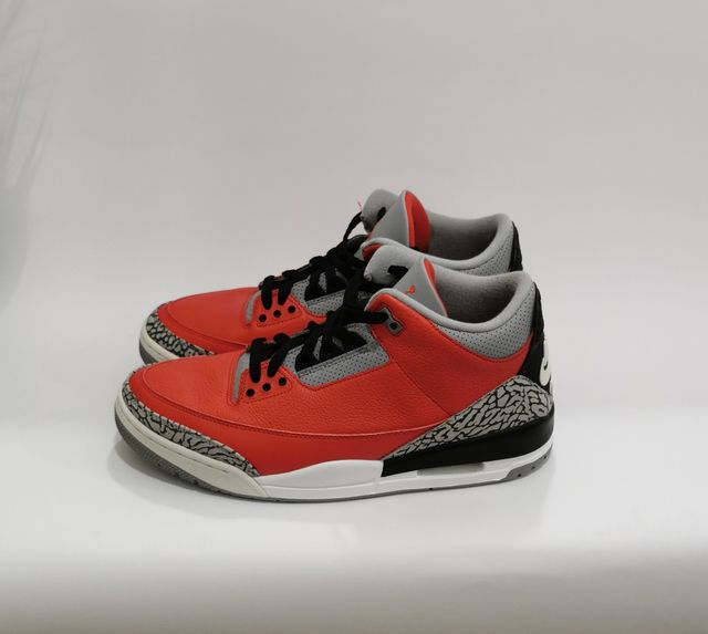 Jordan 3 Fire Red Cement Grey