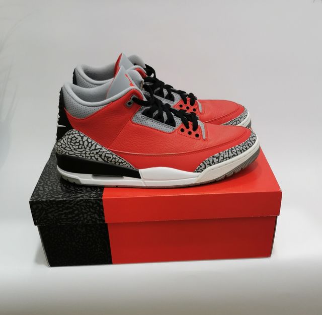 Jordan 3 Fire Red Cement Grey