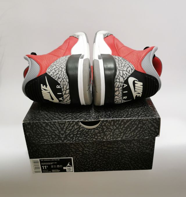 Jordan 3 Fire Red Cement Grey