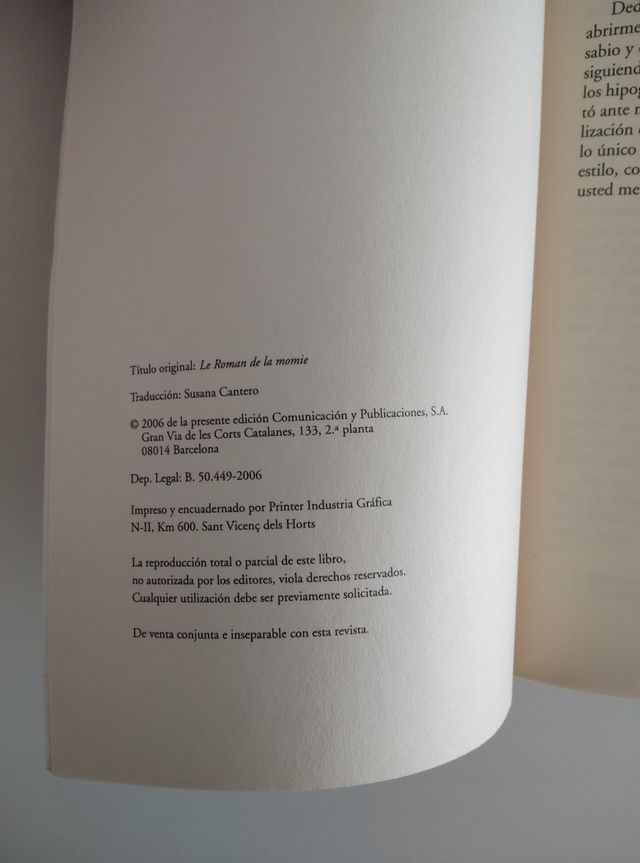 LA NOVELA DE LA MOMIA THEOPHILE GAUTIER