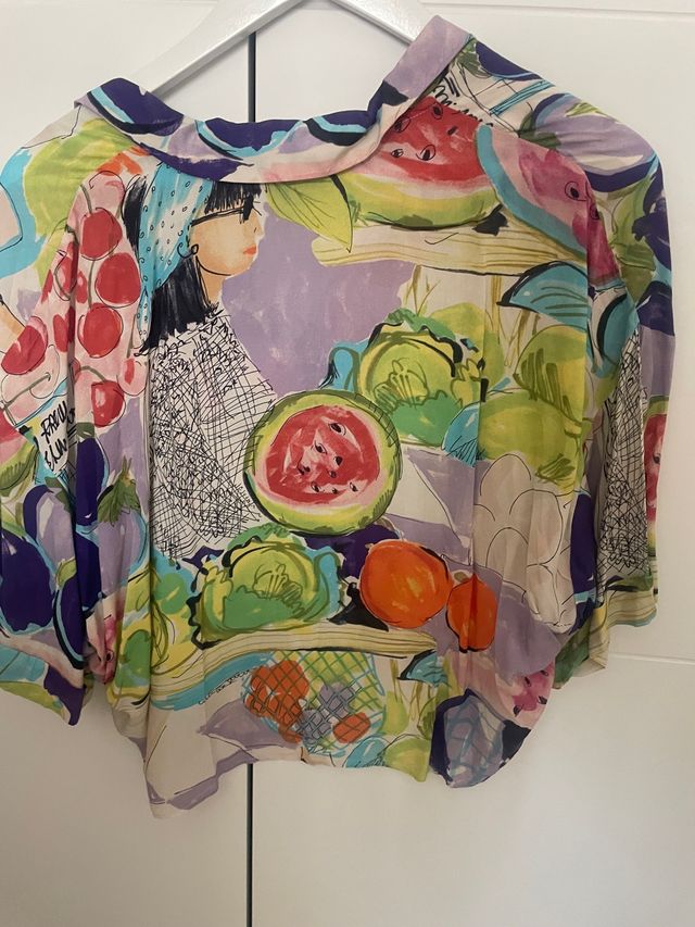 Camisa estampada tropical zara talla s