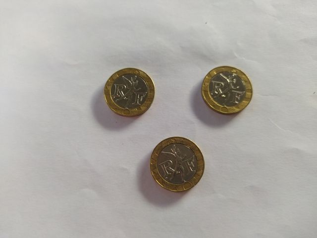 3 monedas -10 francos-