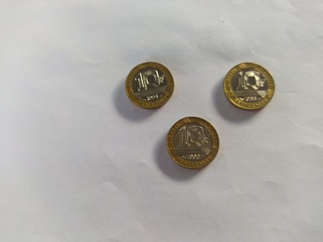 3 monedas -10 francos-