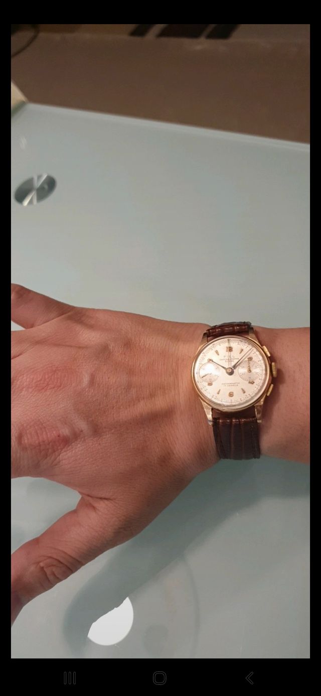 Fiel Landeron 51 / 18K Oro Rosa / Vintage Chrono