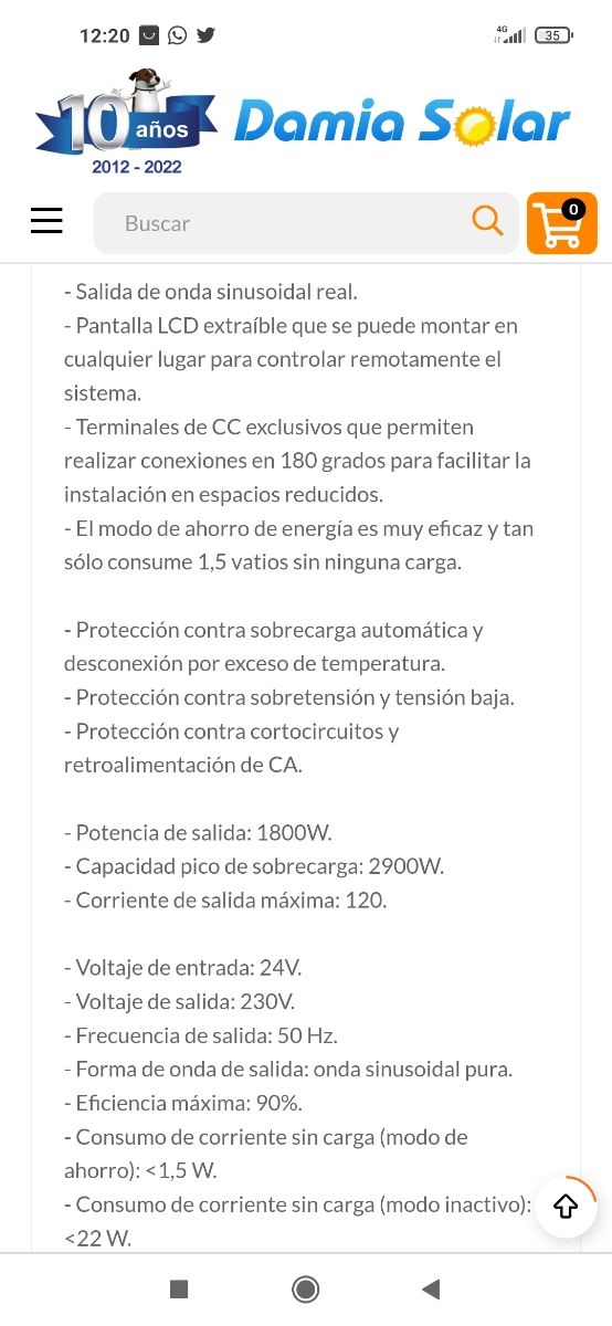 Inversor de corriente Xantrex Prosine